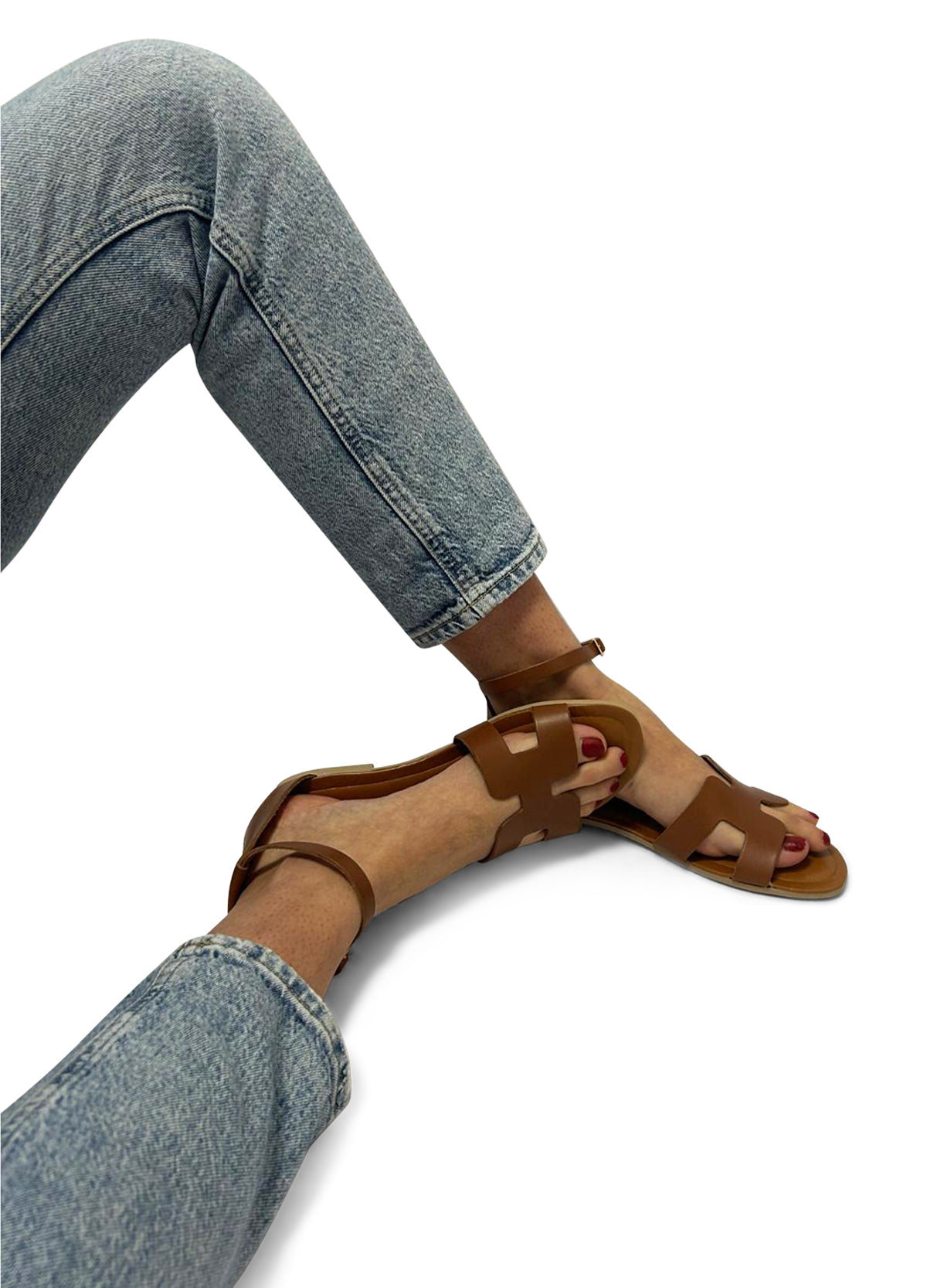 Sandalo Marrone in pelle
