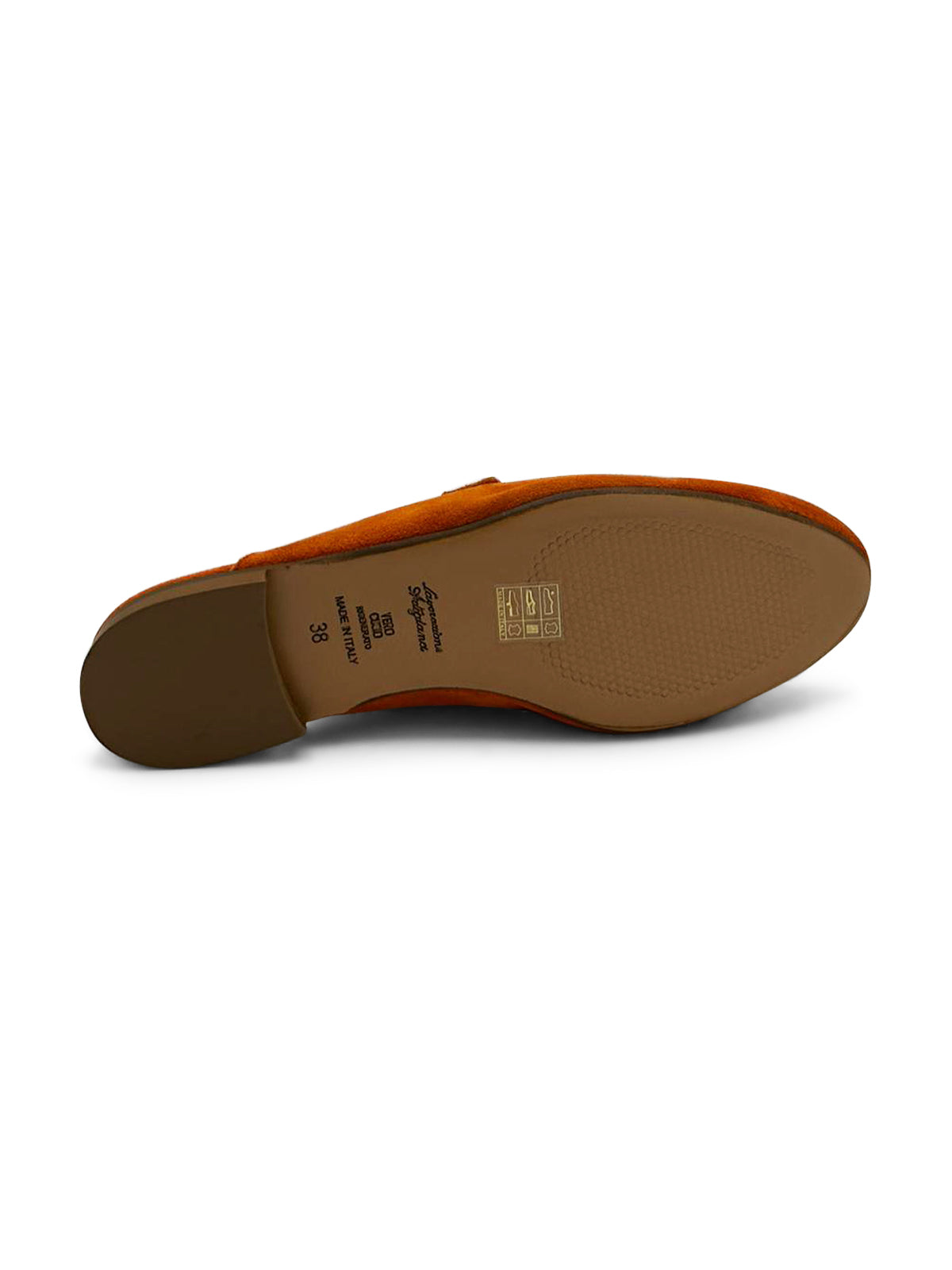 Mocassino Arancione Sabot in Camoscio con Dettaglio Metallico