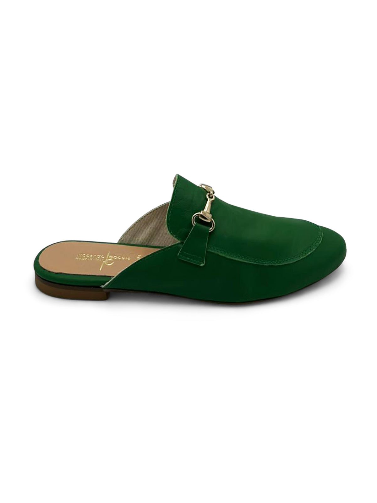 Mocassino Sabot Verde con Dettaglio Metallico