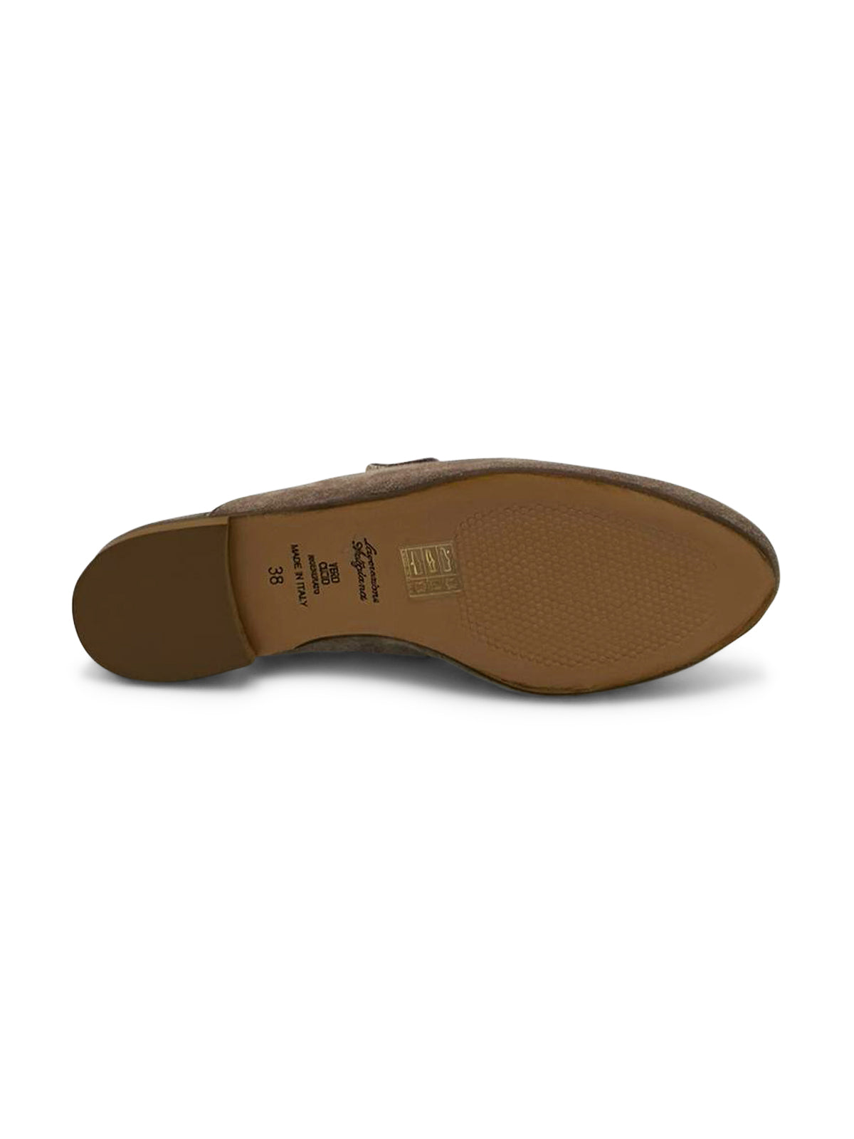 Mocassino Sabot in Camoscio Marrone con Dettaglio Metallico
