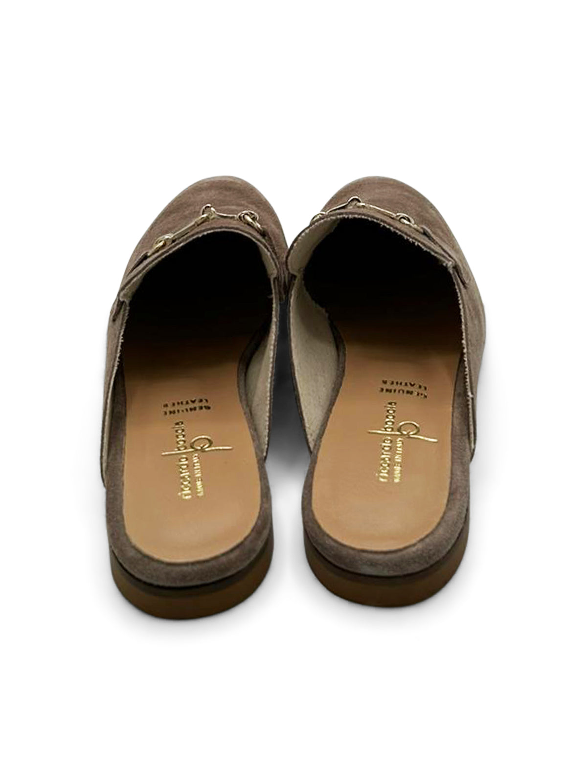 Mocassino Sabot in Camoscio Marrone con Dettaglio Metallico