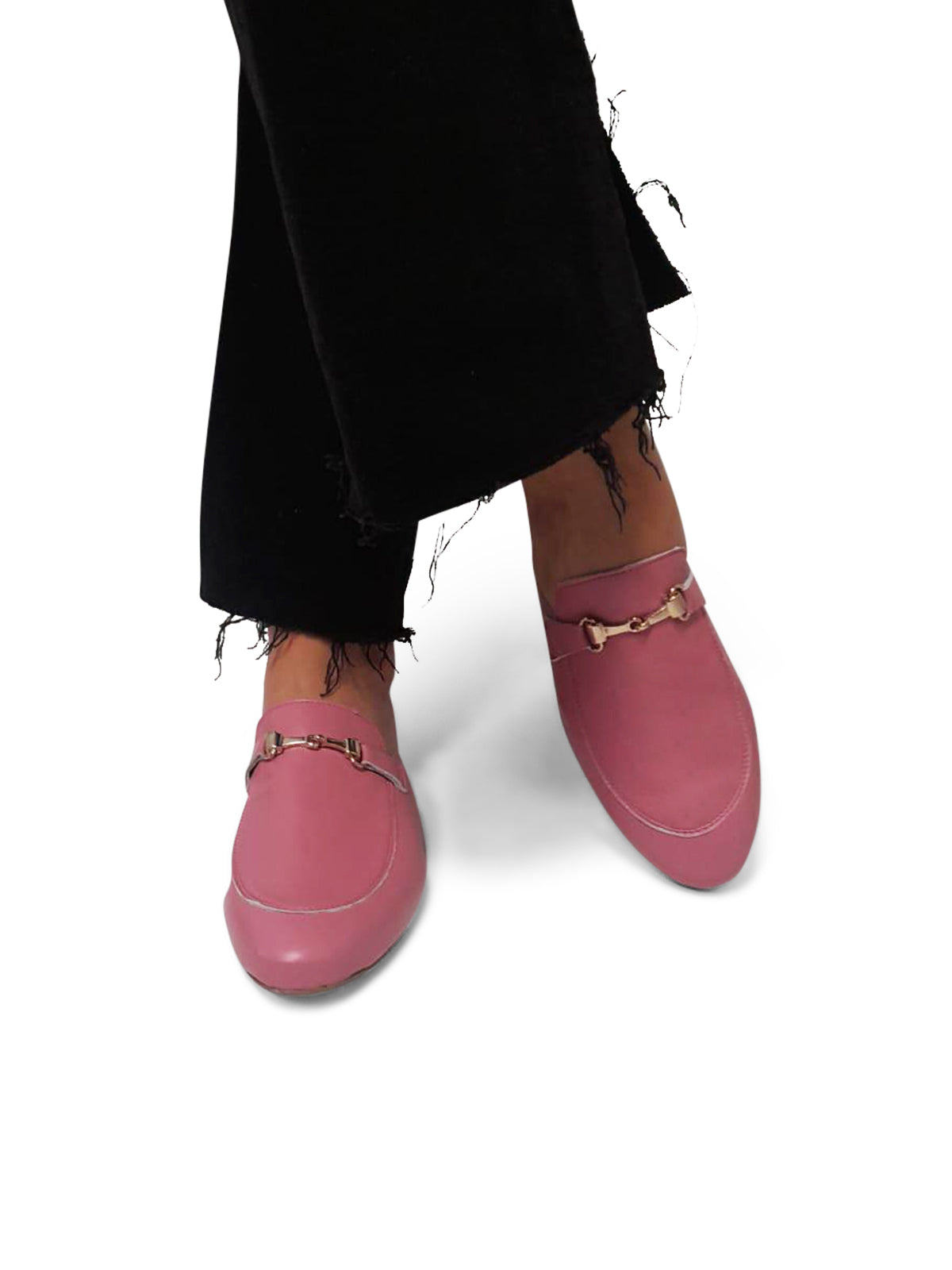 Mocassino Sabot Rosa con Dettaglio Metallico