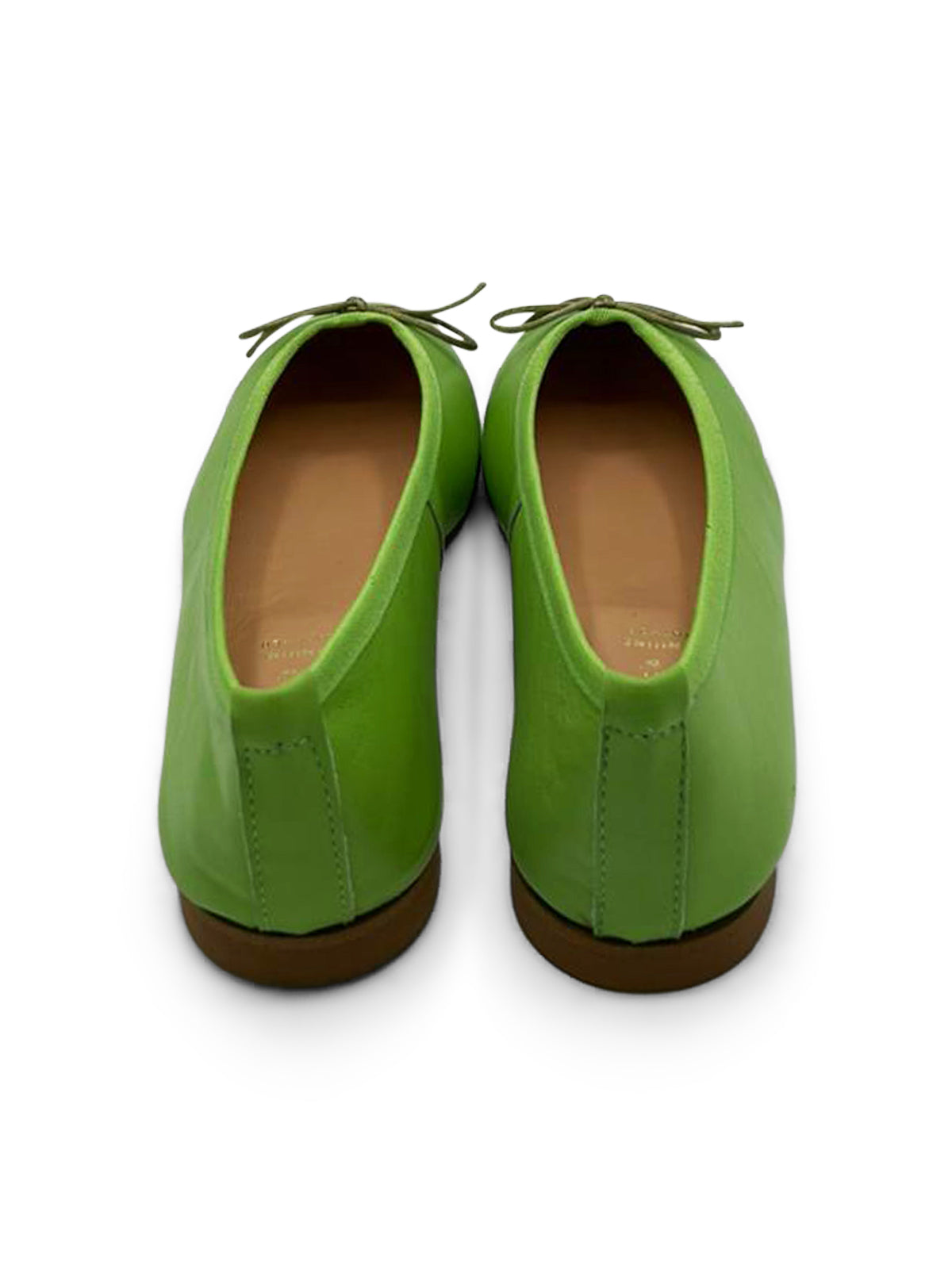 Ballerine Verde con Fiocco e Punta Arrotondata