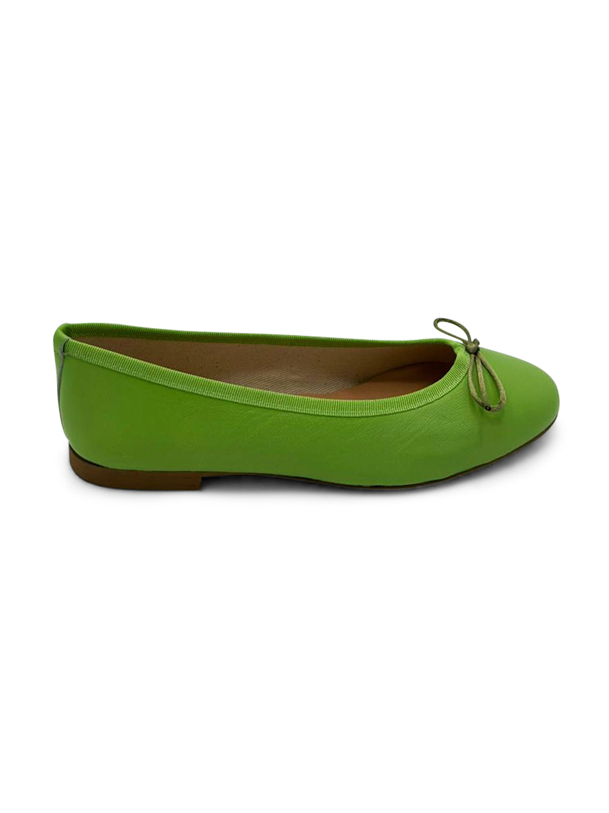 Ballerine Verde con Fiocco e Punta Arrotondata