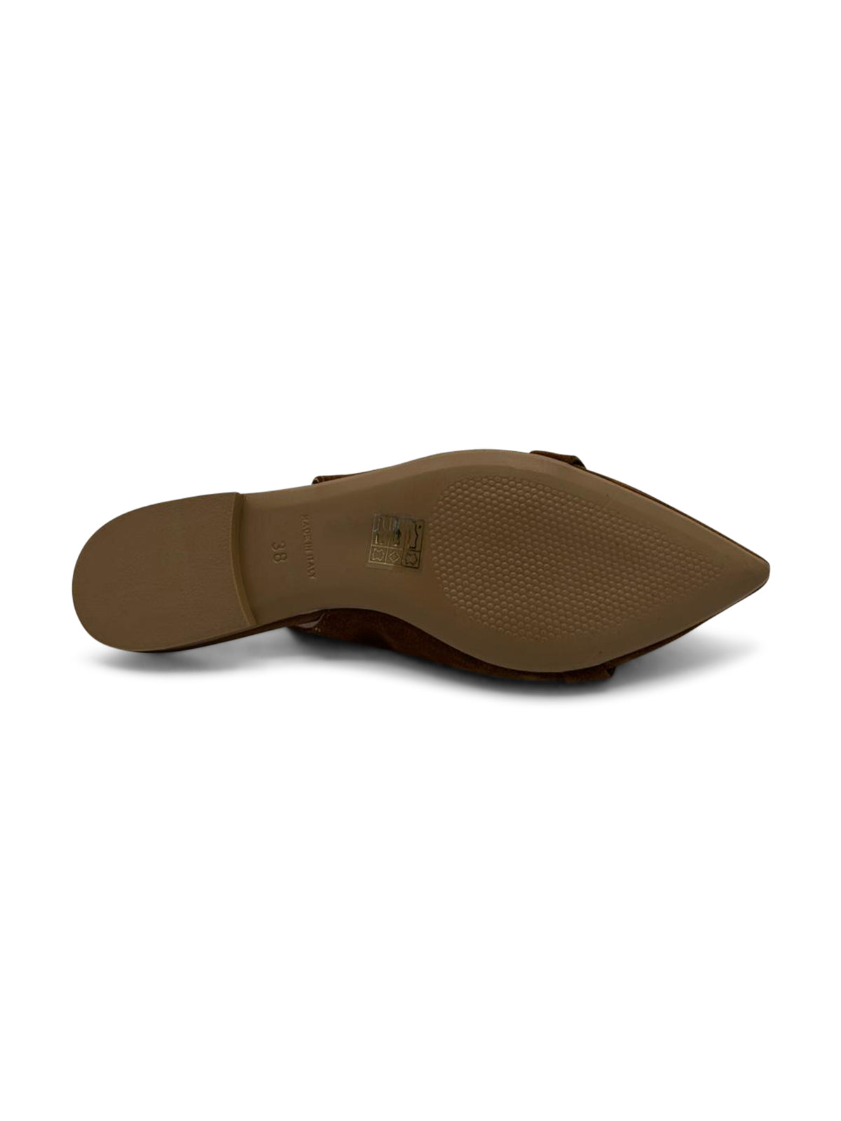 Ballerine Slingback Marrone Navy a Punta con Fibbia Dorata