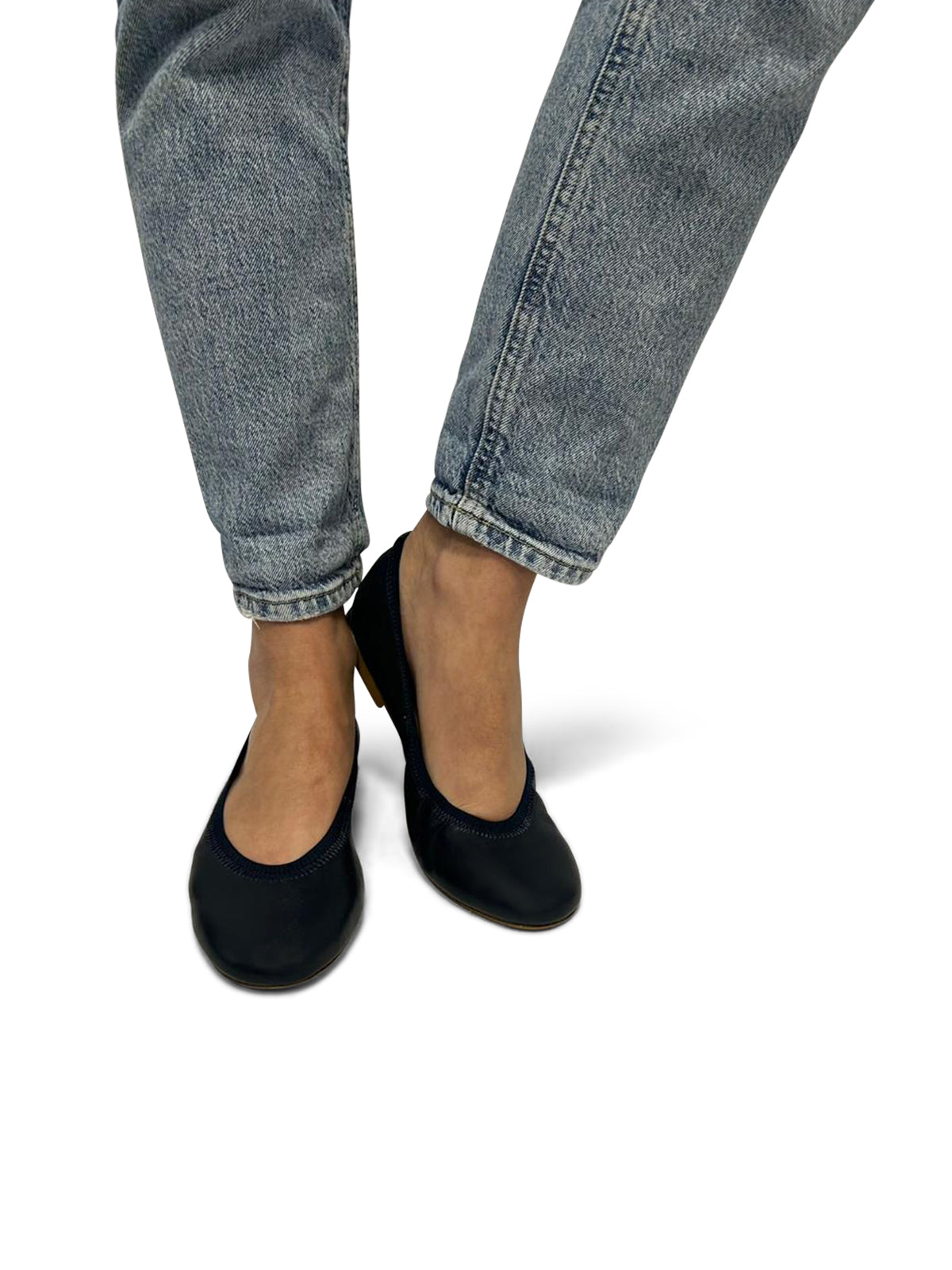 Ballerine Nere in Pelle Morbida con Elastico