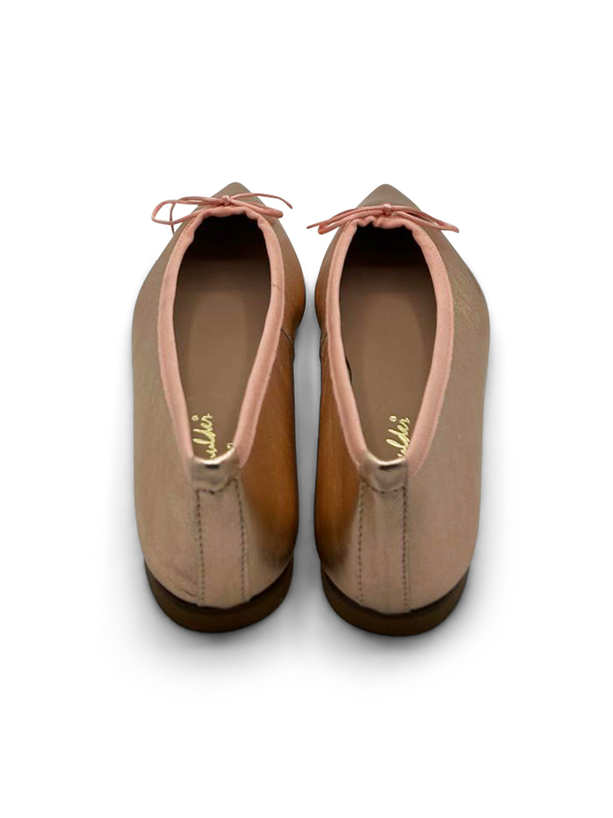 Ballerine Rosa Metallizzato in Pelle con Fiocco