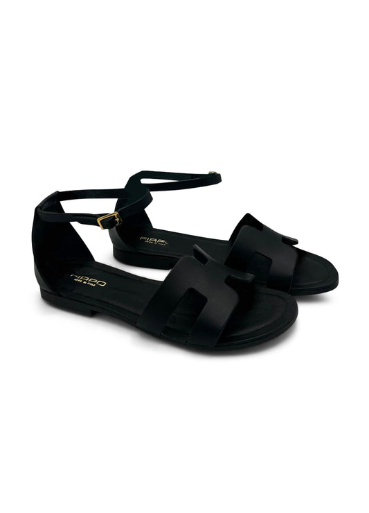 Sandalo Nero in pelle