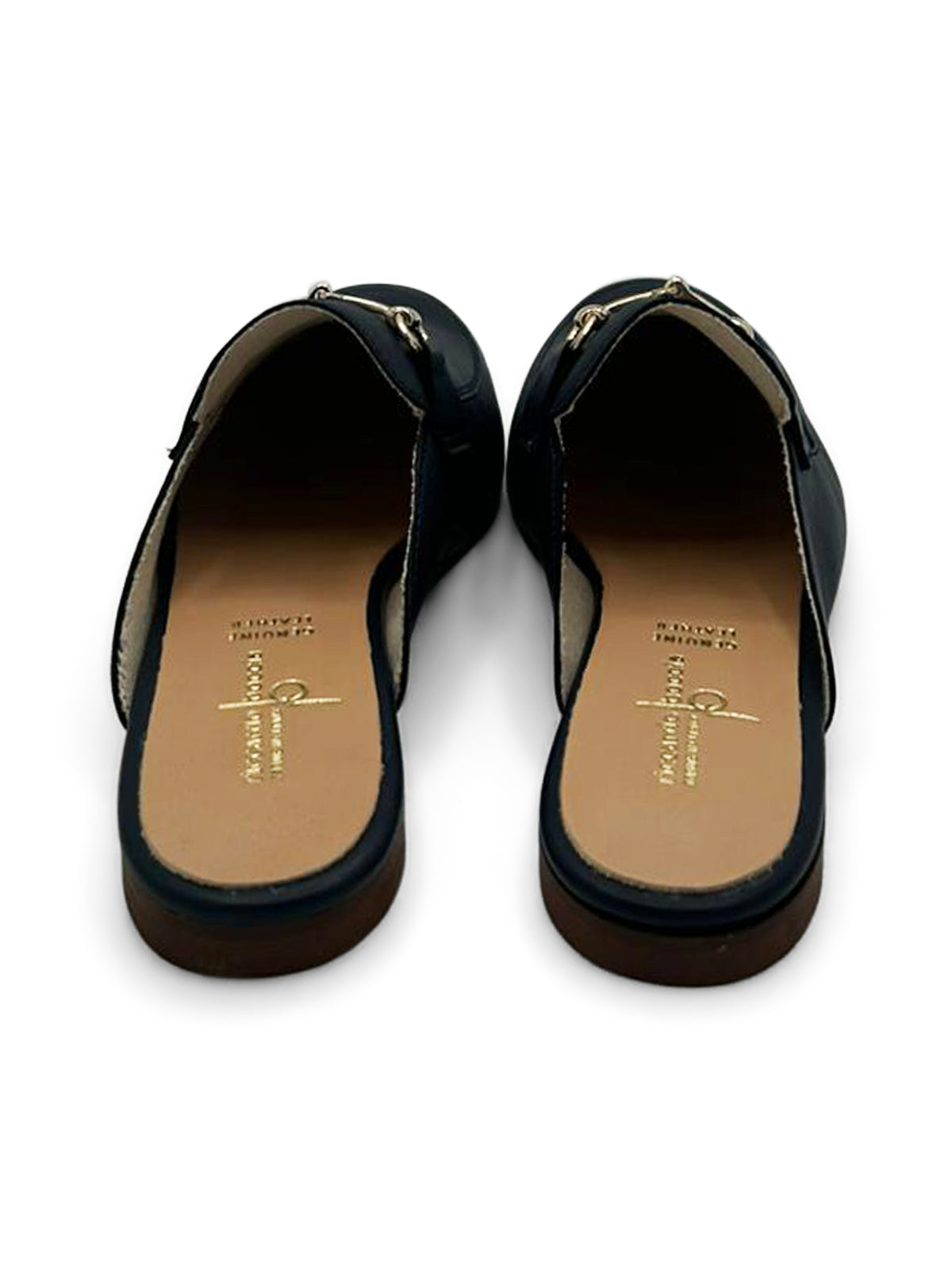 Mocassino Sabot Nero con Dettaglio Metallico