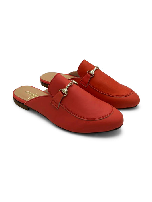 Mocassino Sabot Arancio con Dettaglio Metallico