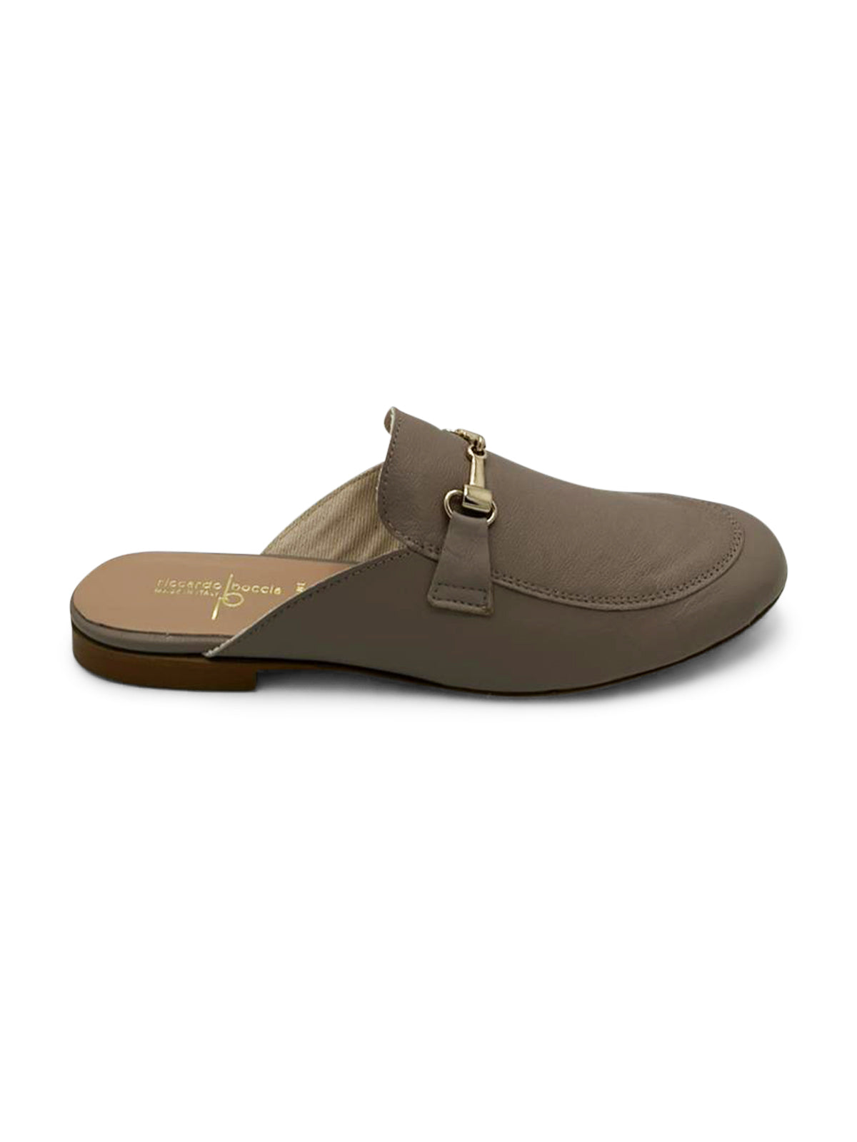 Mocassino Sabot Grigio con Dettaglio Metallico