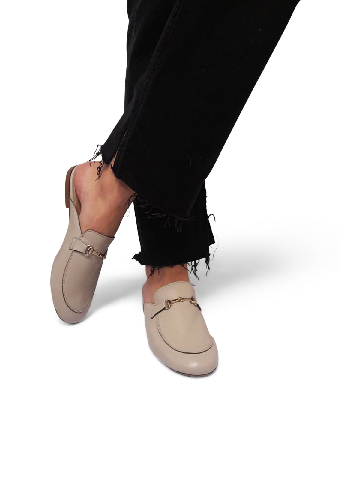 Mocassino Sabot Grigio con Dettaglio Metallico