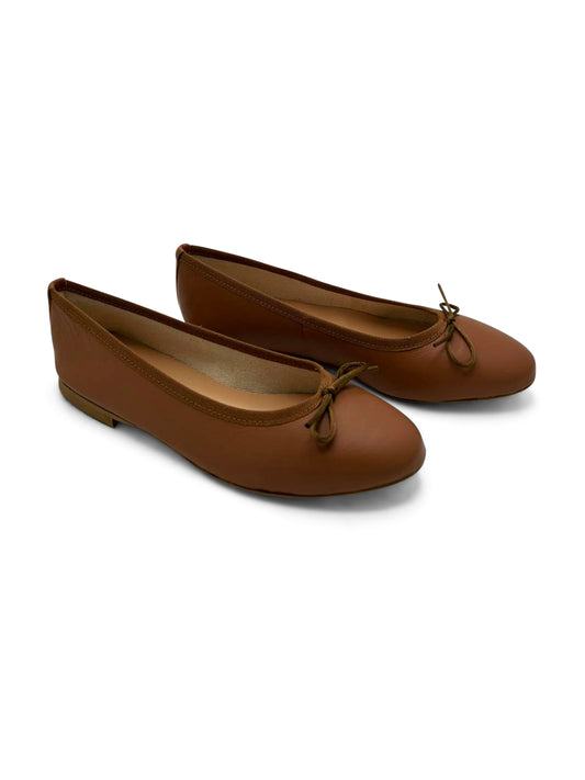 Ballerine Tortora con Fiocco e Punta Arrotondata
