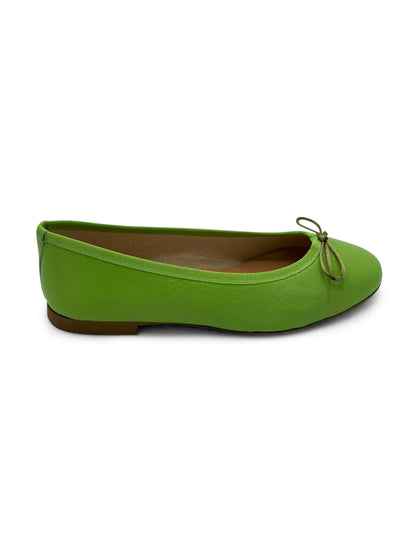 Ballerine Verde con Fiocco e Punta Arrotondata