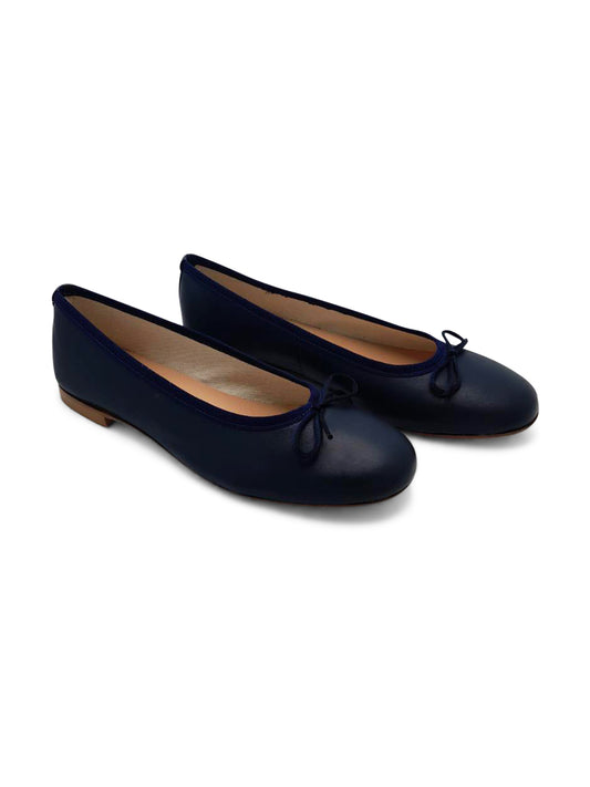 Ballerine Blu Navy con Fiocco e Punta Arrotondata