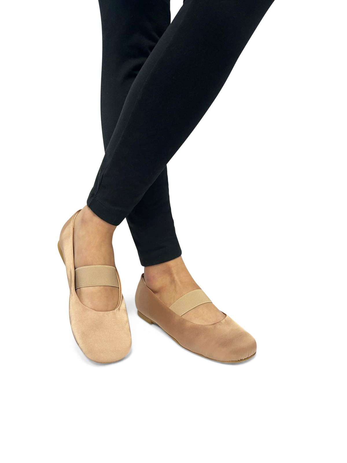 Ballerine Beige in Camoscio con Elastico