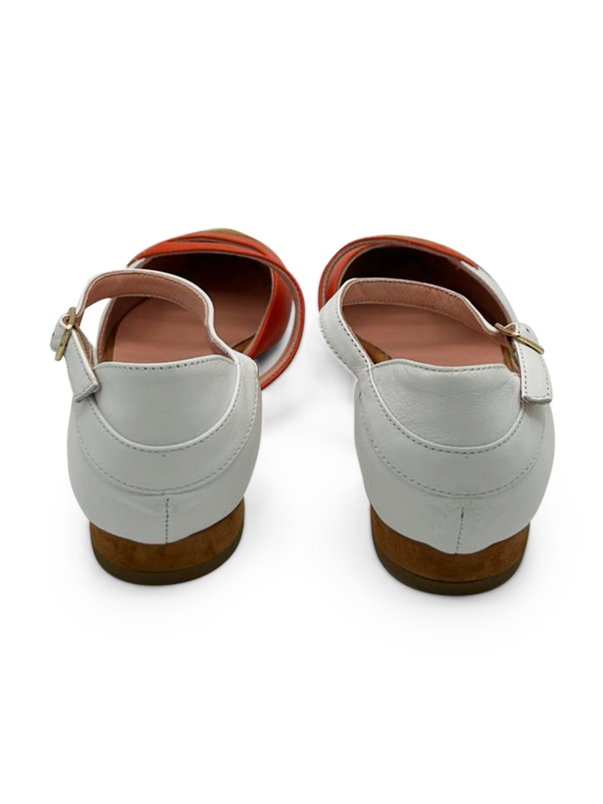 Ballerine Multicolor a Punta con Cinturino e Tacco Basso