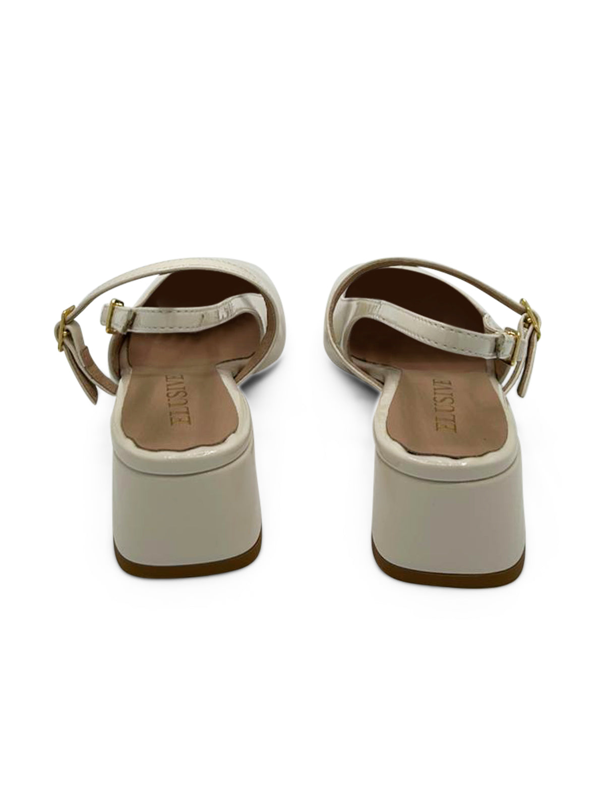 Ballerina Slingback Beige con Tacco Medio