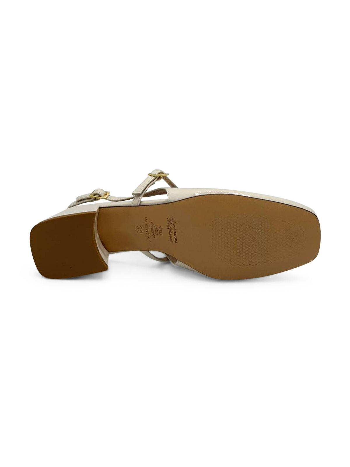 Ballerina Slingback Beige con Tacco Medio