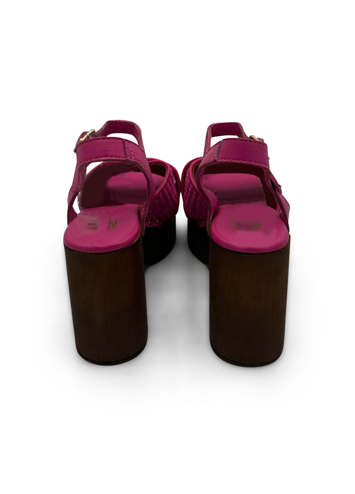 Zoccolo incrociato in rafia fuxia